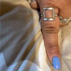 Sterling Silver Open Square Ring in Silver
